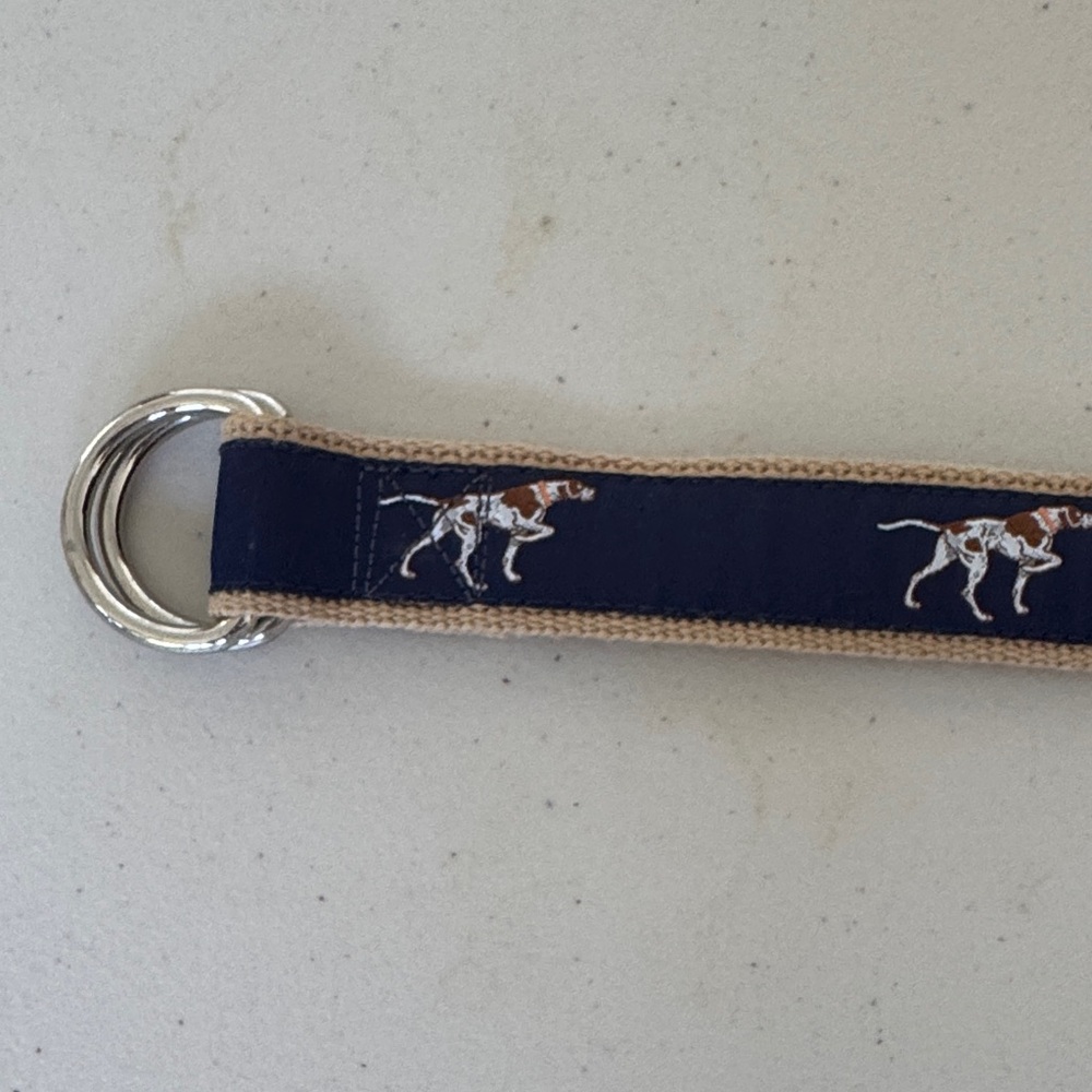 Navy and Tan Dog Pattern Belt